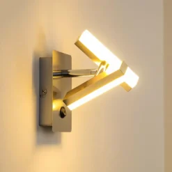 Luminaires Leuchten Direkt Appliques|Applique murale Sakami LED Nickel mat, 2 lumières