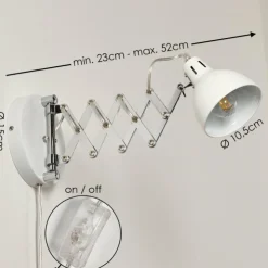 hofstein Appliques|Applique murale Saxon Blanc, 1 lumière