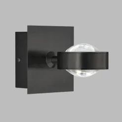 SCHÖNER WOHNEN-Kollektion Appliques|Applique murale Lense LED Noir, 1 lumière
