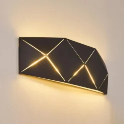 hofstein Appliques|Applique murale Shouver LED Noir, 1 lumière