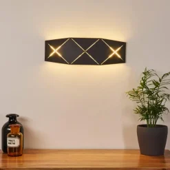 hofstein Appliques|Applique murale Shouver LED Noir, 1 lumière
