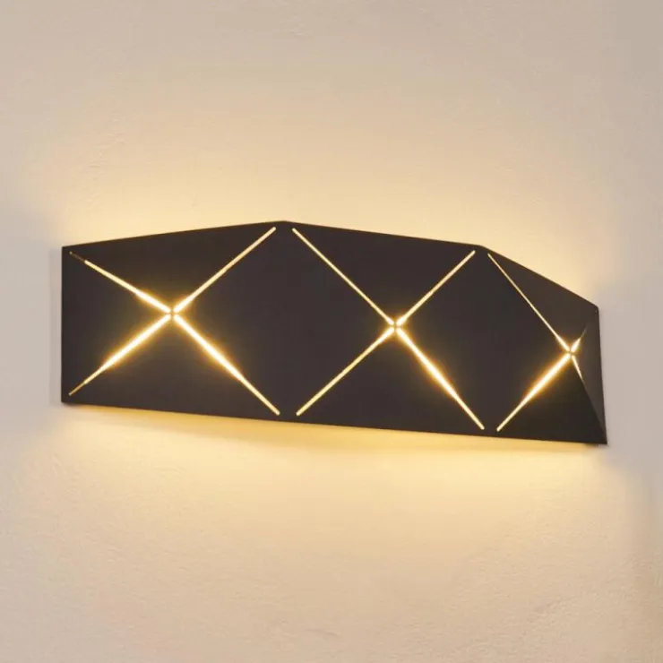 hofstein Appliques|Applique murale Shouver LED Noir, 1 lumière