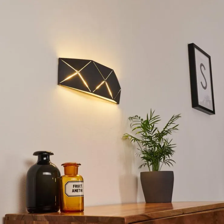 hofstein Appliques|Applique murale Shouver LED Noir, 1 lumière