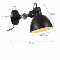 Luminaires Steinhauer Appliques|Applique murale Steinhauer Mexlite Noir, 1 lumière