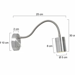 Luminaires Steinhauer Éclairage Led|Applique murale Steinhauer Upround LED Acier brossé, 1 lumière