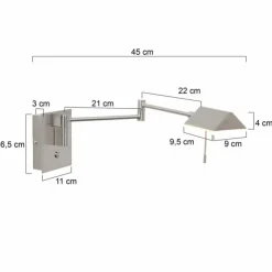Luminaires Steinhauer Éclairage Led|Applique murale Steinhauer Retina LED Acier brossé, 1 lumière