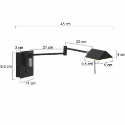Luminaires Steinhauer Éclairage Led|Applique murale Steinhauer Retina LED Noir, 1 lumière