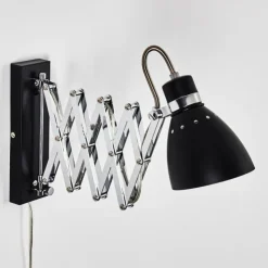 hofstein Appliques|Applique murale Stranderott Chrome, Noir, 1 lumière