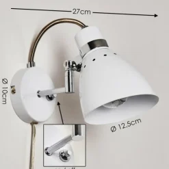hofstein Appliques|Applique murale Stranderott Chrome, Blanc, 1 lumière