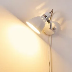 hofstein Appliques|Applique murale Stranderott Chrome, Blanc, 1 lumière
