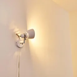 hofstein Appliques|Applique murale Stranderott Chrome, Blanc, 1 lumière