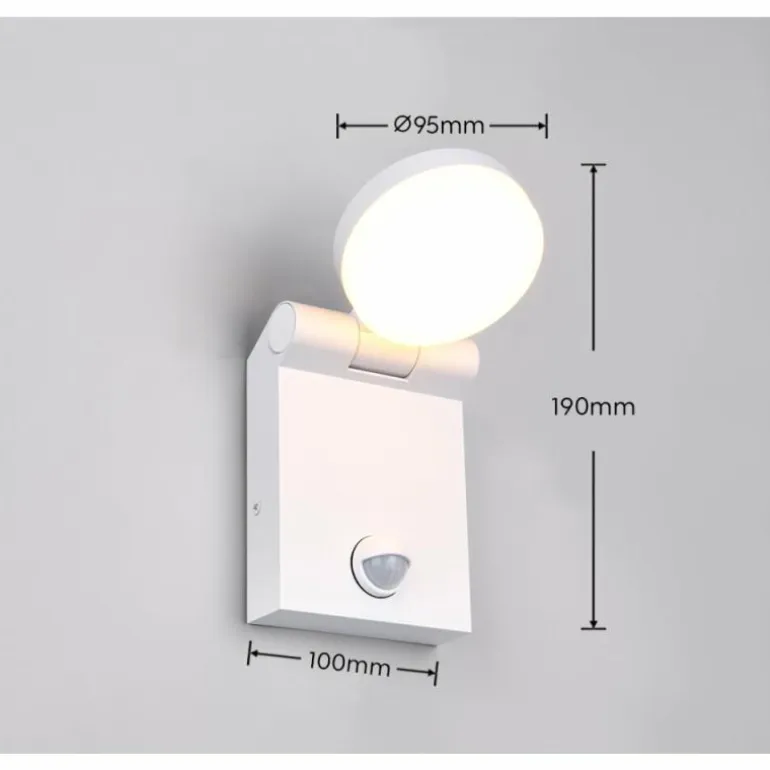 Applique murale Trio ADOUR LED Blanc, 1 lumière, Détecteur de mouvement