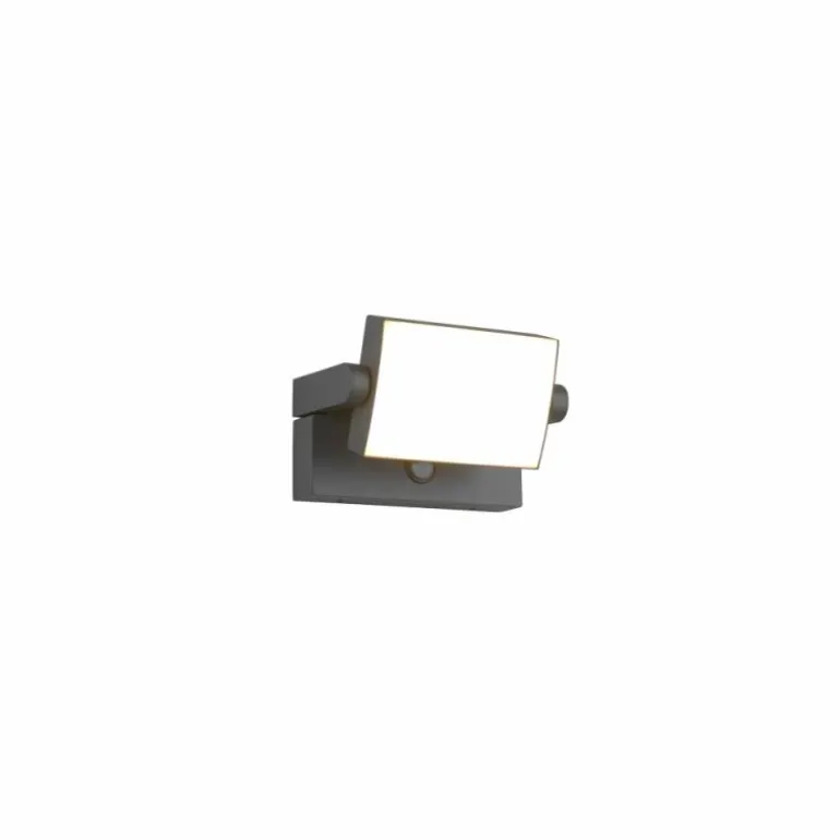 Applique murale Trio KANSAS LED Anthracite, 1 lumière, Détecteur de mouvement