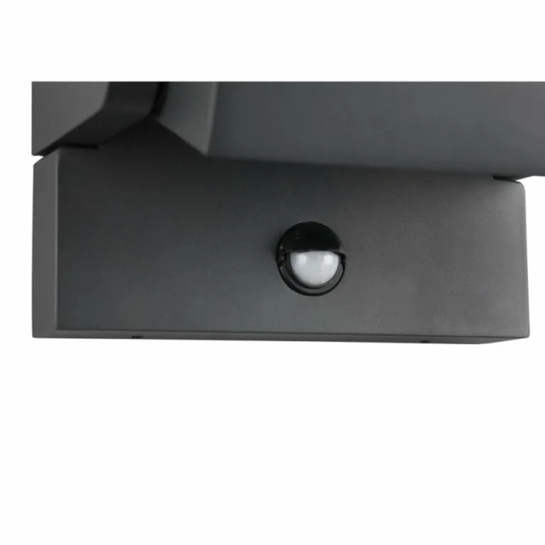 Applique murale Trio KANSAS LED Anthracite, 1 lumière, Détecteur de mouvement