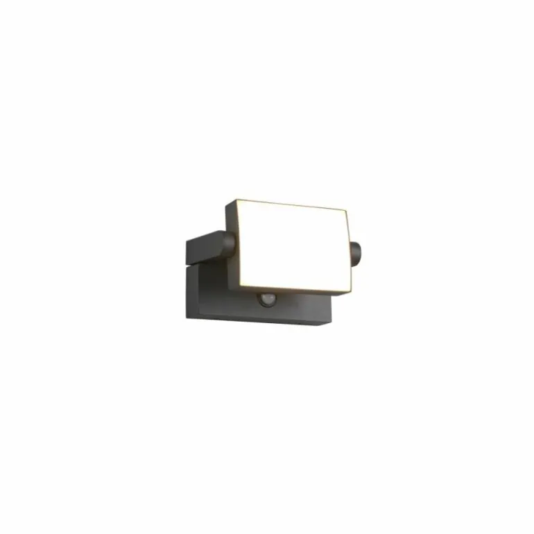 Applique murale Trio KANSAS LED Anthracite, 1 lumière, Détecteur de mouvement