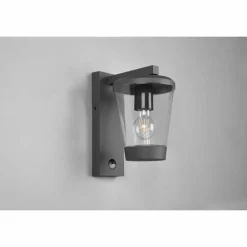 Applique murale Trio-Leuchten Cavado Anthracite, 1 lumière, Détecteur de mouvement