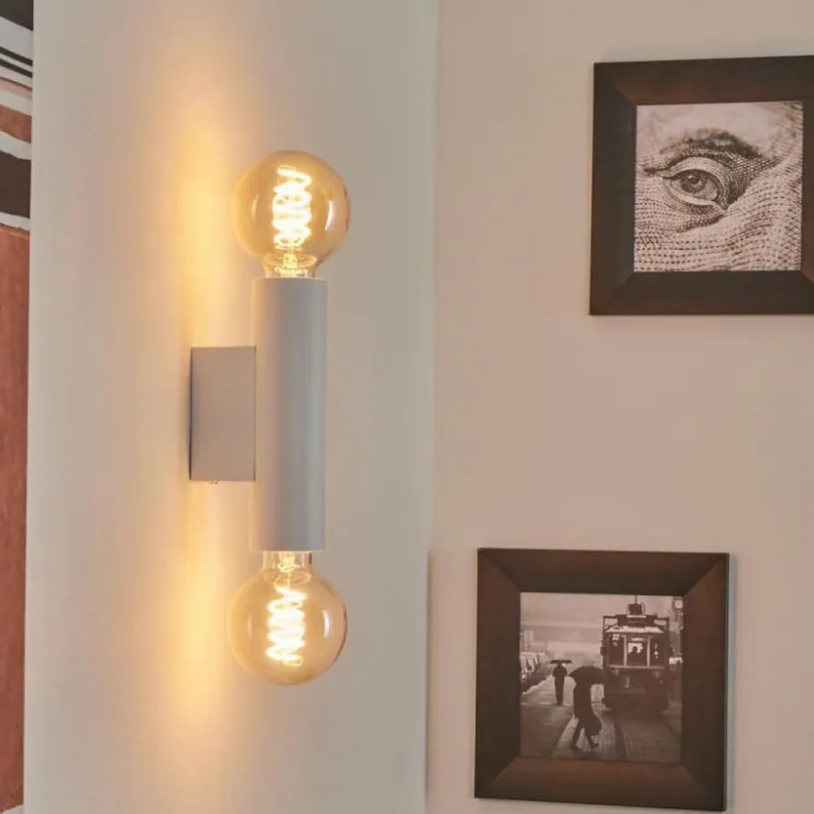 hofstein Appliques|Applique murale Tulla Blanc, 2 lumières