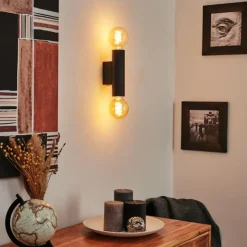hofstein Appliques|Applique murale Tulla Noir, 2 lumières
