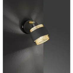 Luminaires Wofi Spots Et Projecteurs|Applique murale Wofi-Leuchten GROVE Noir, 1 lumière