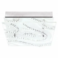 Luminaires Eglo Éclairage Led|Applique ou plafonnier Eglo VERDESCA LED Chrome, Aspect cristal, 4 lumières