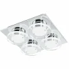 Luminaires Eglo Éclairage Led|Applique ou plafonnier Eglo CISTERNO LED Chrome, 4 lumières
