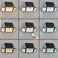 applique solaire Estampes LED Anthracite, 1 lumière, Détecteur de mouvement