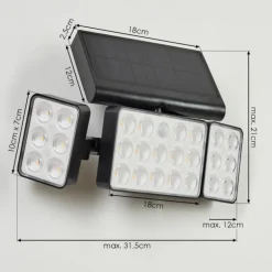 applique solaire Estampes LED Anthracite, 1 lumière, Détecteur de mouvement