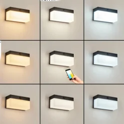 applique solaire Malalhue LED Noir, 1 lumière, Détecteur de mouvement
