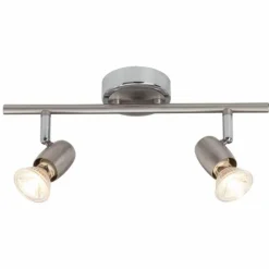 Luminaires Brilliant Éclairage Led|Barre de spots Brilliant Wesley LED Chrome, 2 lumières