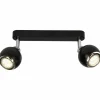 Luminaires Brilliant Éclairage Led|Barre de spots Brilliant Ina LED Chrome, Noir, 2 lumières