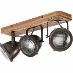 Luminaires Brilliant Spots Et Projecteurs|Barre de spots Brilliant Carmen Wood Acier inoxydable, 3 lumières