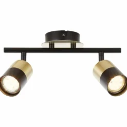 Luminaires Brilliant Spots Et Projecteurs|Barre de spots Brilliant Maribel Laiton, Noir, 2 lumières