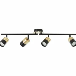 Luminaires Brilliant Spots Et Projecteurs|Barre de spots Brilliant Maribel Laiton, Noir, 4 lumières