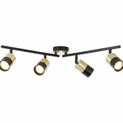 Luminaires Brilliant Spots Et Projecteurs|Barre de spots Brilliant Maribel Laiton, Noir, 4 lumières