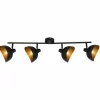 Luminaires Brilliant Spots Et Projecteurs|Barre de spots Brilliant Layton Noir, 4 lumières