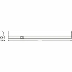 Luminaires Ledvance Éclairage Led|Batten Luminaire sous meuble LED Blanc, 1 lumière, Détecteur de mouvement
