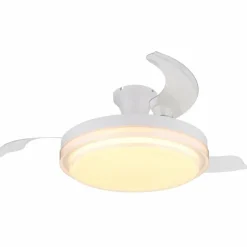 Beliz Ventilateur de plafond lumineux Luminaires Globo Lighting LED Blanc, 1 lumière, Télécommandes