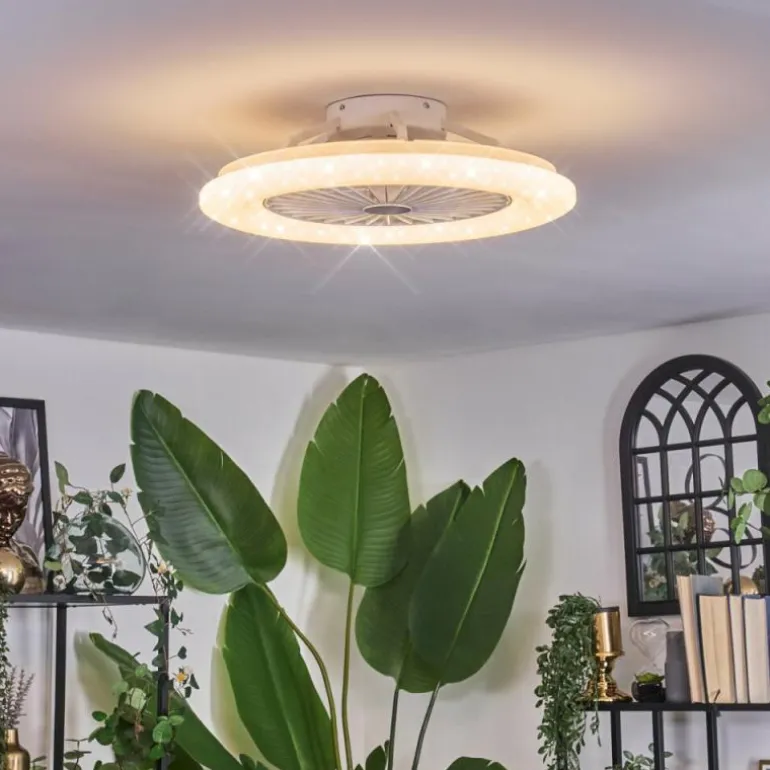Benasal Plafonnier, Ventilateur de plafond lumineux Blanc, 1 lumière, Télécommandes