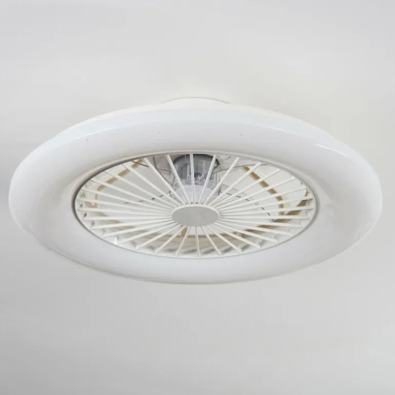 Benasal Plafonnier, Ventilateur de plafond lumineux Blanc, 1 lumière, Télécommandes