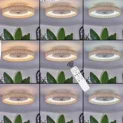 Benasal Plafonnier, Ventilateur de plafond lumineux Écru, Blanc, 1 lumière, Télécommandes