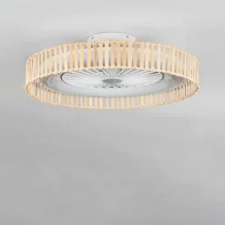 Benasal Plafonnier, Ventilateur de plafond lumineux Écru, Blanc, 1 lumière, Télécommandes