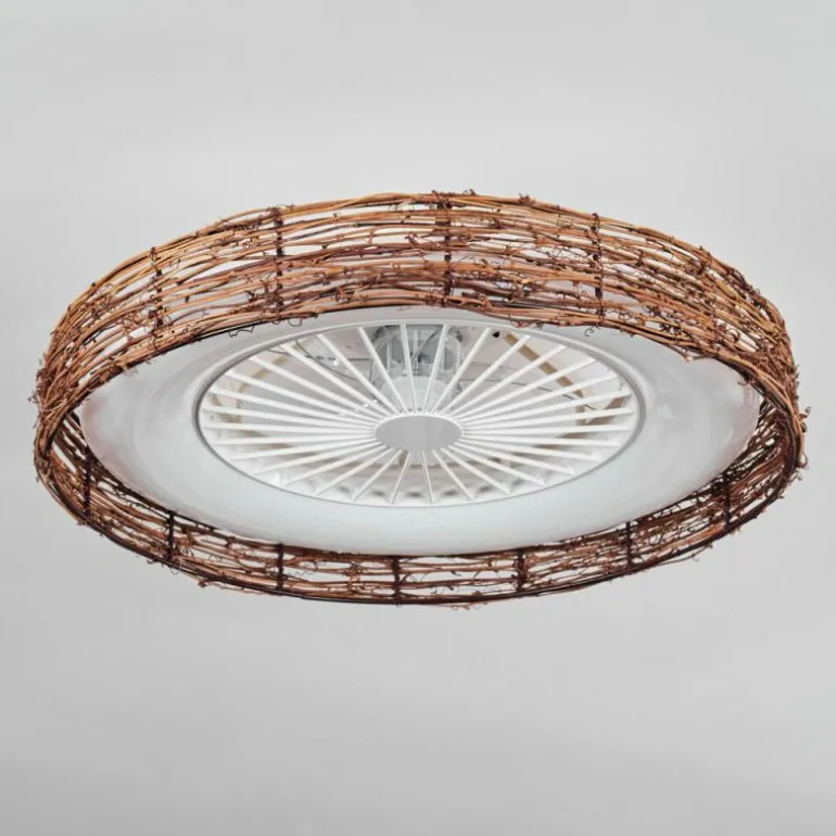 Benasal Plafonnier, Ventilateur de plafond lumineux Écru, Blanc, 1 lumière, Télécommandes