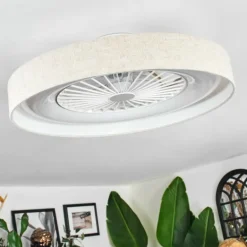 Benasal Plafonnier, Ventilateur de plafond lumineux LED Blanc, 1 lumière, Télécommandes