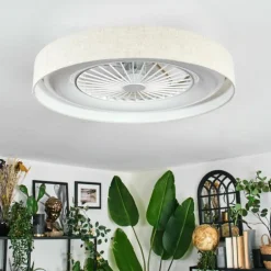 Benasal Plafonnier, Ventilateur de plafond lumineux LED Blanc, 1 lumière, Télécommandes