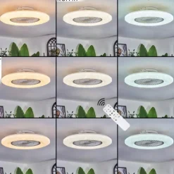 Benesal Plafonnier, Ventilateur de plafond lumineux LED Blanc, 1 lumière, Télécommandes