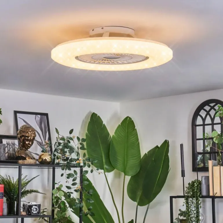 Benesal Plafonnier, Ventilateur de plafond lumineux LED Blanc, 1 lumière, Télécommandes