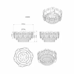 Luminaires Globo Lighting Plafonniers|Benjamin Plafonnier Chrome, 8 lumières