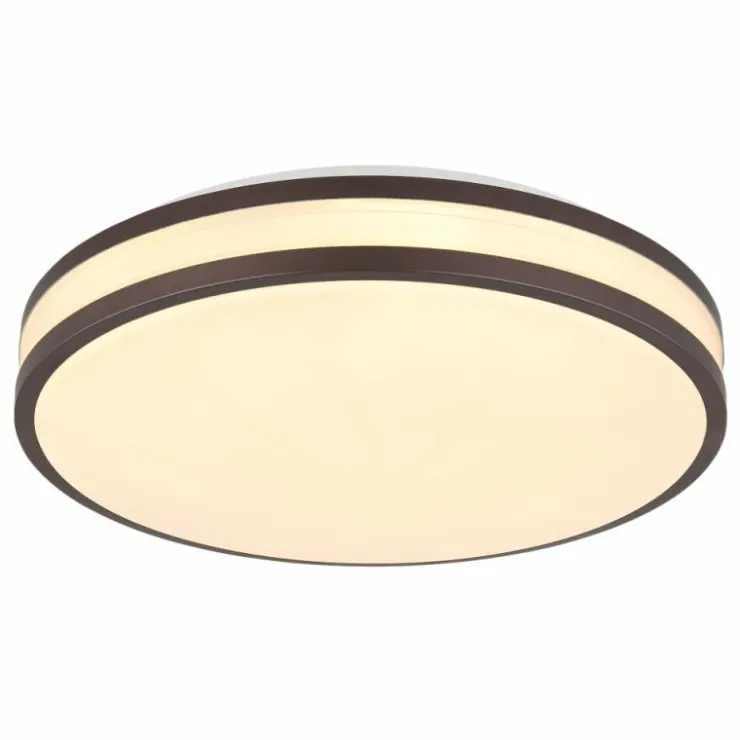 Luminaires Globo Lighting Éclairage Led|Betha Plafonnier LED Brun, Blanc, 1 lumière, Télécommandes, Changeur de couleurs