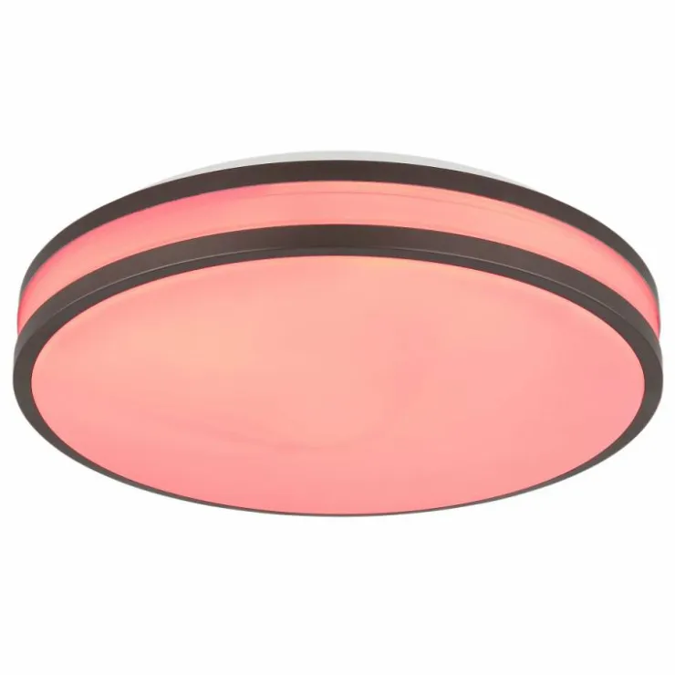 Luminaires Globo Lighting Éclairage Led|Betha Plafonnier LED Brun, Blanc, 1 lumière, Télécommandes, Changeur de couleurs