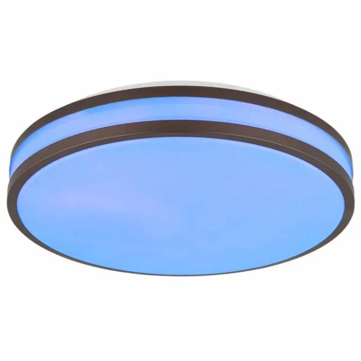Luminaires Globo Lighting Éclairage Led|Betha Plafonnier LED Brun, Blanc, 1 lumière, Télécommandes, Changeur de couleurs